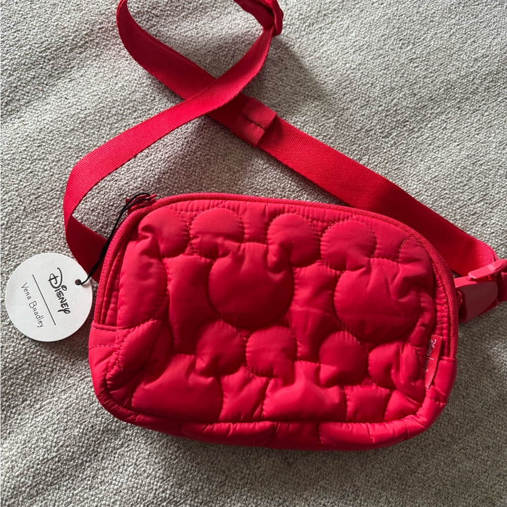 Disney Red Crossbody Bag with Quilted Texture
